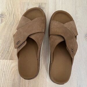 UGG Tan Suede Slide Sandals